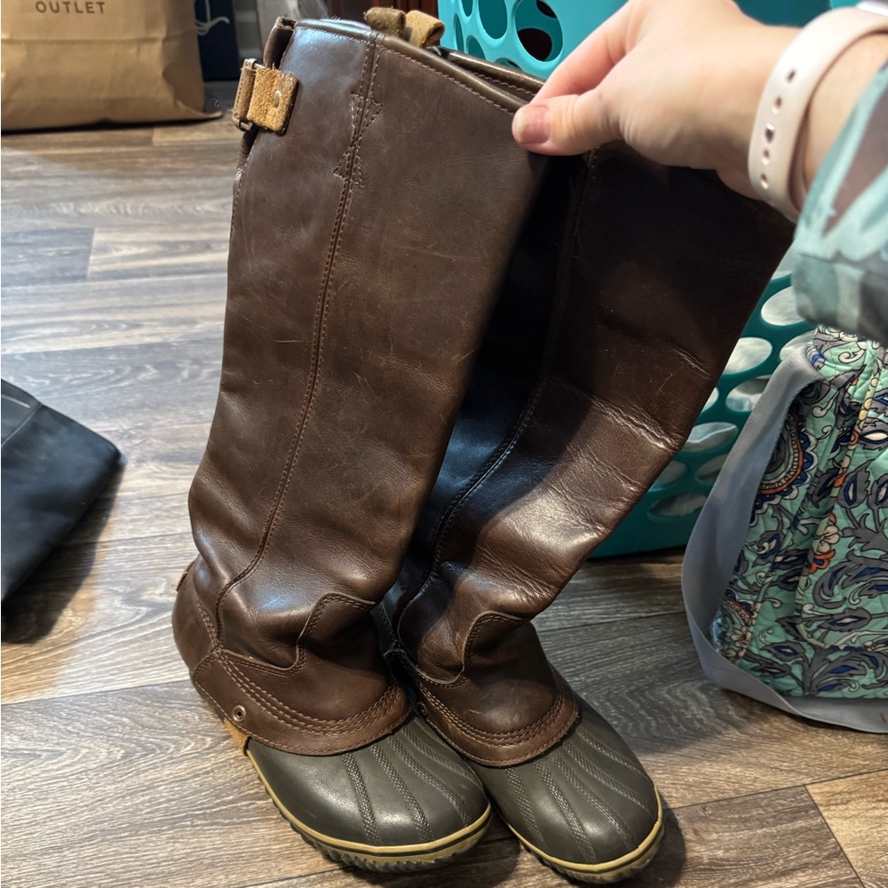 SOREL Slimpack Tall Equestrian Riding Waterproof Leather Boots